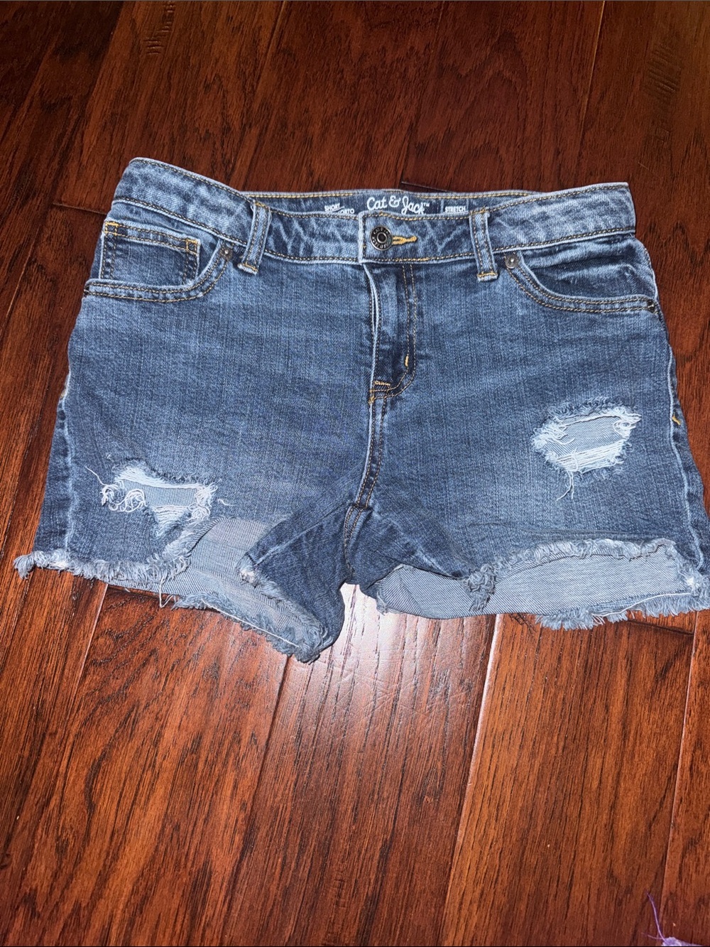 Cat & Jack Distressed Blue Denim Jean Shorts